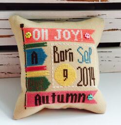 Custom Baby Girl Cross Stitch Pillow Nursery Stats Keepsake