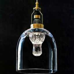 Pendant Light From Layered Glass & Crystal Shapes #30 - thumbnail 2