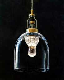 Pendant Light From Layered Glass & Crystal Shapes #30