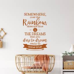 Over The Rainbow Wall Decal Quote - Nursery Vinyl Text Sticker Art Custom Home Decor - thumbnail 2
