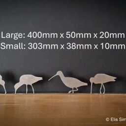 Flock Of Godwits Silhouette Mantel Ornament, Coastal Wading Bird Sculpture - thumbnail 2