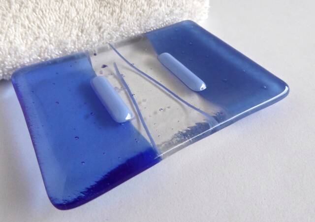 Fused Glass Soap Dish in Periwinkle Blue By Bprdesigns - image 1