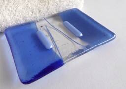 Fused Glass Soap Dish in Periwinkle Blue By Bprdesigns