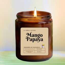 Mango Papaya Tropical Soy Candle - Vegan Scented Natural Wax Home Decor Gift - thumbnail 2