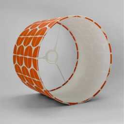 Handmade Retro Orange/Yellow Navy Blue Geometric Pattern Lampshade Japanese Canvas Cotton Table Lamp Interior Accent - thumbnail 3