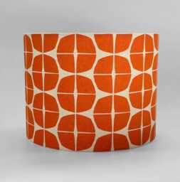 Handmade Retro Orange/Yellow Navy Blue Geometric Pattern Lampshade Japanese Canvas Cotton Table Lamp Interior Accent