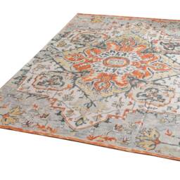 Blue Orange Distressed Vintage Rug Machine Washable Boho Persian Style - thumbnail 4