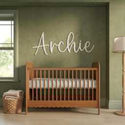 Custom Wood Baby Name Sign Personalised Nursery Sign, Wooden Wall Decor, Room Mdf Sign - thumbnail 1