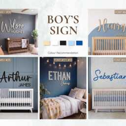 Custom Wood Baby Name Sign Personalised Nursery Sign, Wooden Wall Decor, Room Mdf Sign - thumbnail 2