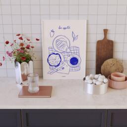 Bon Appetit Print, Vintage Food Illustration, Kitchen Wall Art - thumbnail 3