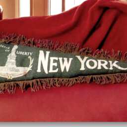 Vintage New York Pennant Pillow Statue Of Liberty Souvenir Fringe Handmade Usa(W-T-Gr - thumbnail 3
