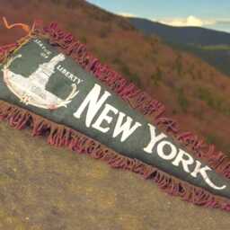 Vintage New York Pennant Pillow Statue Of Liberty Souvenir Fringe Handmade Usa(W-T-Gr - thumbnail 2