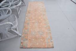 Orange Bedroom Rugs, Rugs For Entry, Herki Rug, 2.6x7.9 Ft Accent , Turkish Anatolian Vintage Aztec Nursery - thumbnail 1