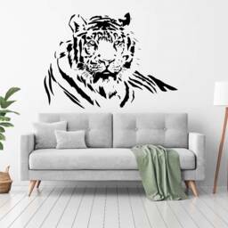 Tiger Vinyl Wall Art, Decal, Sticker, Transfer, Mural, Removable, Decor, Rent Friendly, Interior, Exterior, Full - 0627 - thumbnail 1