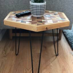 Hexagon Wooden Handcrafted Modular Side Table - thumbnail 2