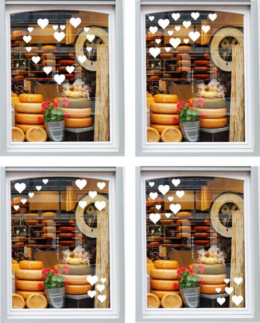 Heart Stickers - Valentine's Day Shop Window Sticker Valentine Hearts Retail Display Vinyl Decal - image 1