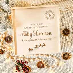 Personalized Wooden Christmas Eve Box, Family Keepsake