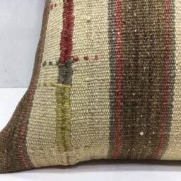 Vintage Kilim Pillow Cover, 20x20, Handwoven Turkish Bohemian Throw - thumbnail 3