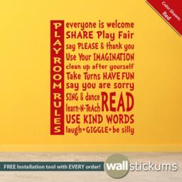 Playroom Rules Vinyl Wall Decal - Kids Room Decor - 23In X 32In - thumbnail 2