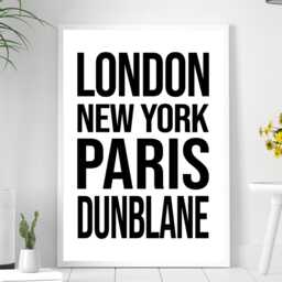 Dunblane Perthshire Iconic Bold Town Scotland Print Poster - Gift Bespoke A5 A4 A3 Framed Or Unframed - thumbnail 2