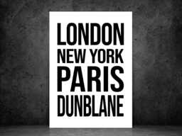 Dunblane Perthshire Iconic Bold Town Scotland Print Poster - Gift Bespoke A5 A4 A3 Framed Or Unframed - thumbnail 1