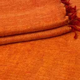 Handmade Rust Orange Yak Wool King Size Blanket Soft Meditation Shawl - thumbnail 3