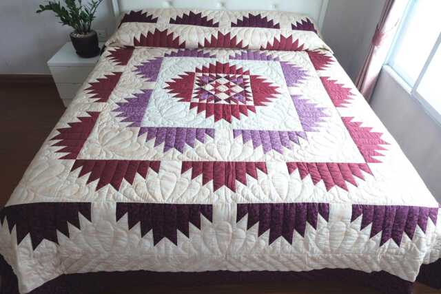 Bear Paw Quilt, Amish Style Hand Quilted Bedspread, Primitive Farmhouse Bedding, Custom Heirloom Cotton Bed Cover, Queen-Cal King, Etsy Gift - image 1