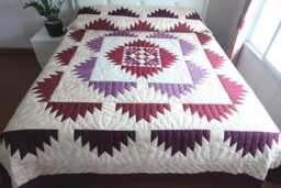 Bear Paw Quilt, Amish Style Hand Quilted Bedspread, Primitive Farmhouse Bedding, Custom Heirloom Cotton Bed Cover, Queen-Cal King, Etsy Gift - thumbnail 1