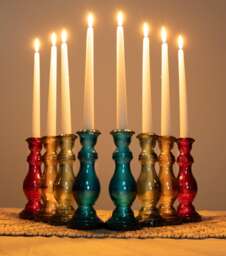Recycled Glass Candlestick 20cm - thumbnail 1