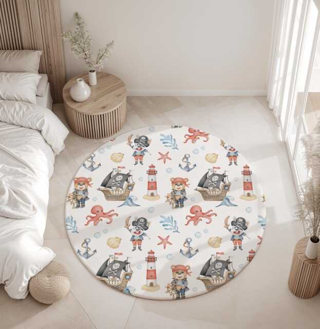 Pirate Ship - Bears Rug, Carpet, Kids Decor, Children's Room Decor, Kids Carpet - image 1