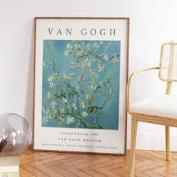 Van Gogh Exhibition Poster, Almond Blossom, Art Print, Floral Wall Art, Garden Gift, A1/A2/A3/A4 - thumbnail 3