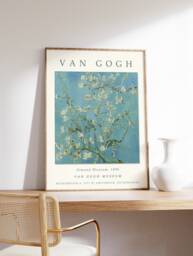 Van Gogh Exhibition Poster, Almond Blossom, Art Print, Floral Wall Art, Garden Gift, A1/A2/A3/A4 - thumbnail 1