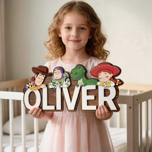 Personalized Toy Story Wooden Name Sign, 3D Wood Wall Art, Plaque For Kids Room, Custom Room Decor - image 1