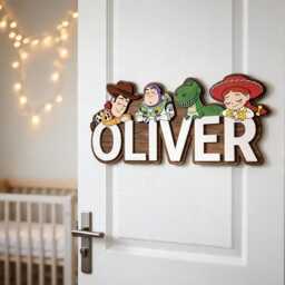Personalized Toy Story Wooden Name Sign, 3D Wood Wall Art, Plaque For Kids Room, Custom Room Decor - thumbnail 2