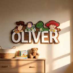Personalized Toy Story Wooden Name Sign, 3D Wood Wall Art, Plaque For Kids Room, Custom Room Decor - thumbnail 3