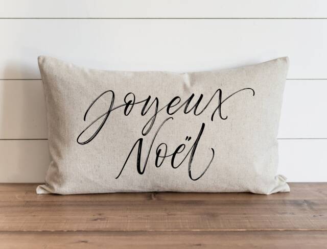 Joyeux Noel -Christmas Pillow Cover - 16 X 26 Holiday Covers Christmas Decor Throw - image 1