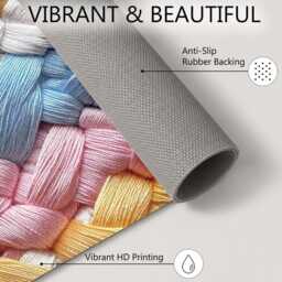 Pastel Braided Stripe Yarn Texture Rug Non-Slip Soft Area Carpet Bedroom Living Room Hallway Mat Decor - Made in UK - thumbnail 4