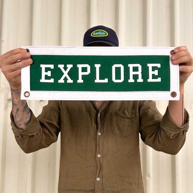 Explore Felt Nook Flag Banner - 7 X 20 Inch Pennant Wall Decor - image 1