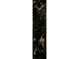 Black & Gold Modern Desk Clock For Office Or Kitchen Wall, Unusual Abstract Art Wall Decor, With Lighting