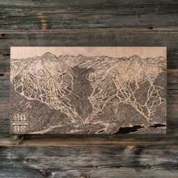 Whistler Blackcomb British Columbia Canada Ski Trail Map - Engraved Wood Wall Art Cabin Decor, Snowboard Mountain Poster, Family Gift - thumbnail 2