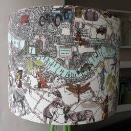 Bespoke Contemporary Steam Punk London Map Fabric Lampshade 25, 30, 35 & 40 cm Diameter - thumbnail 3