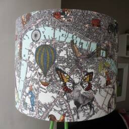Bespoke Contemporary Steam Punk London Map Fabric Lampshade 25, 30, 35 & 40 cm Diameter - thumbnail 2
