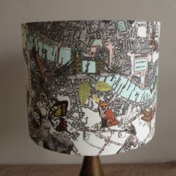 Bespoke Contemporary Steam Punk London Map Fabric Lampshade 25, 30, 35 & 40 cm Diameter - thumbnail 4