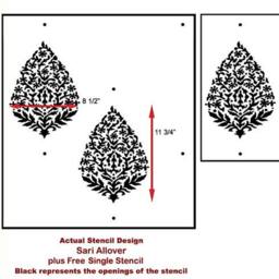 Sari Paisley Allover Stencil - Reusable Wall Pattern Better Than Wallpaper Diy Decor - thumbnail 4