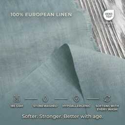 Washed Linen Sheet Set - Fitted, Flat & Pillowcases Queen King Twin Full Custom - thumbnail 3