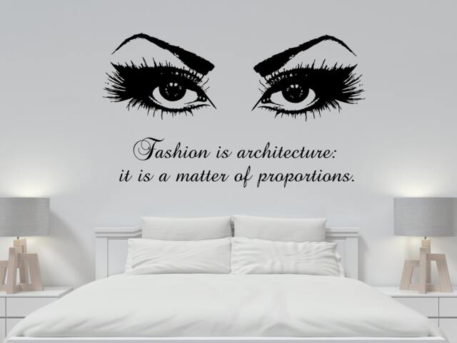Quote Wall Decals Beauty Salon Eyes Eyelashes Vinyl Sticker Decal Girls Room Decor Home Art Mural Hairdressing Ms392 - image 1