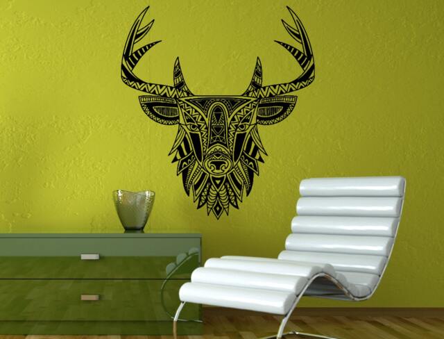 Ethnic Deer Head Buck Hunting Tribal Wall Decal Vinyl Sticker Mural Room Decor L1348 - image 1