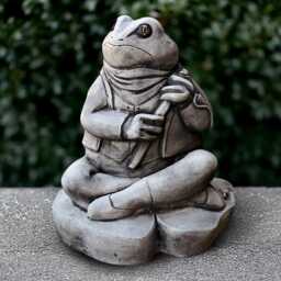 Stone Frog Warrior Statue Concrete Sculpture Garden Decor Cement With Swor Medieval Ornament Outdoor Figurine Gift - thumbnail 1