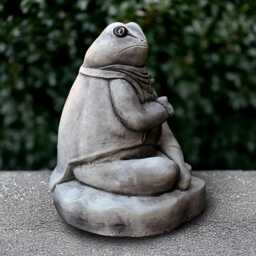 Stone Frog Warrior Statue Concrete Sculpture Garden Decor Cement With Swor Medieval Ornament Outdoor Figurine Gift - thumbnail 3