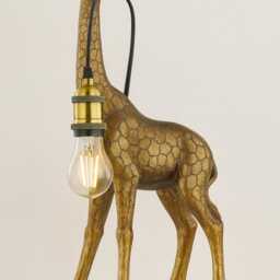 Antique Gold Giraffe Table Lamp Quirky Animal Accent Light - thumbnail 2